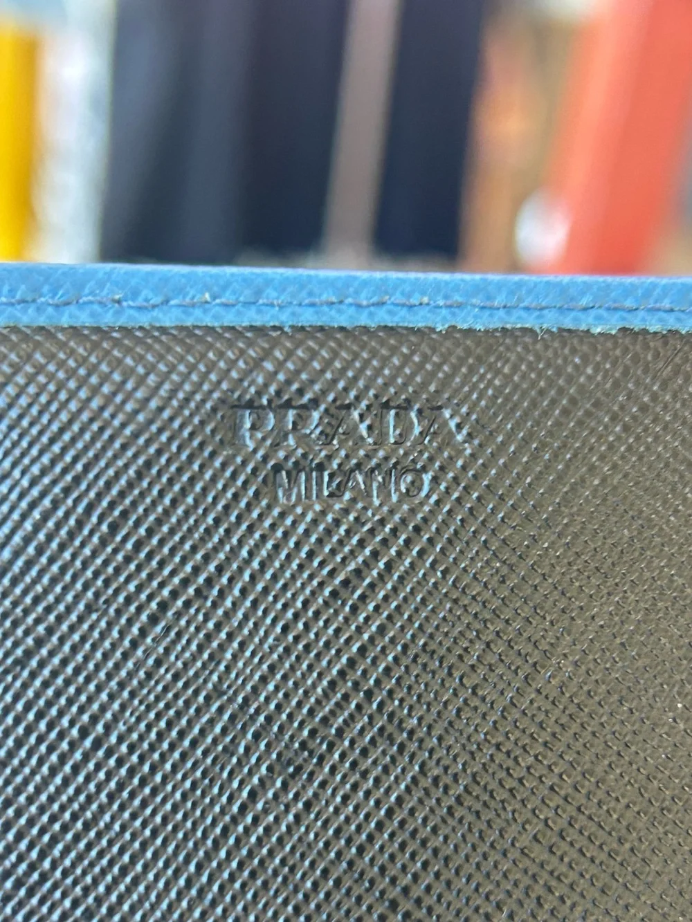 Prada Wallet Saffiano Double in Cobalt